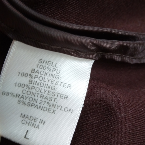 New York & Company Textured Faux Leather Moto Jacket - Rich Brown - Picture 7 of 7